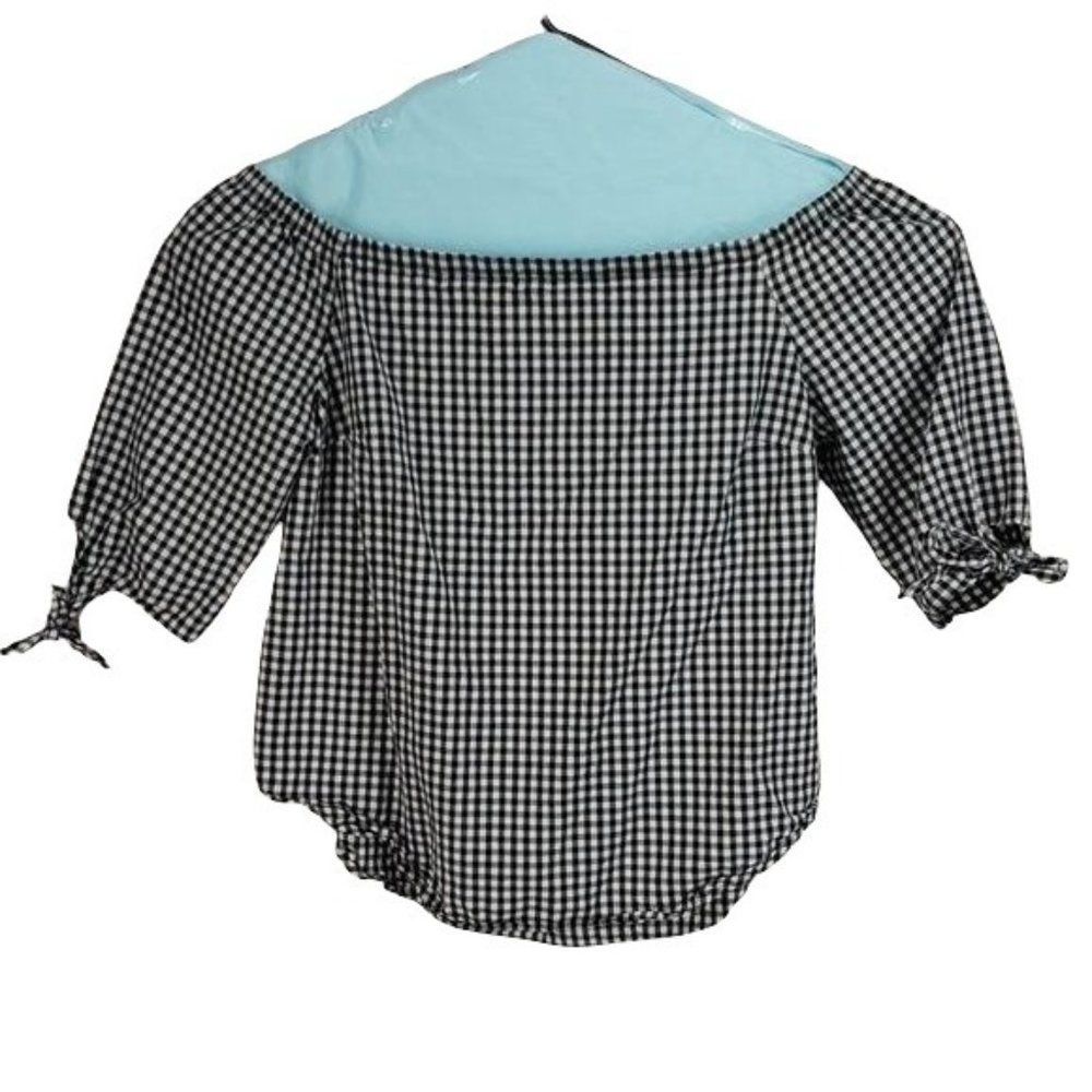 Faded Glory Off Shoulder Black gingham Blouse‎ 2X
